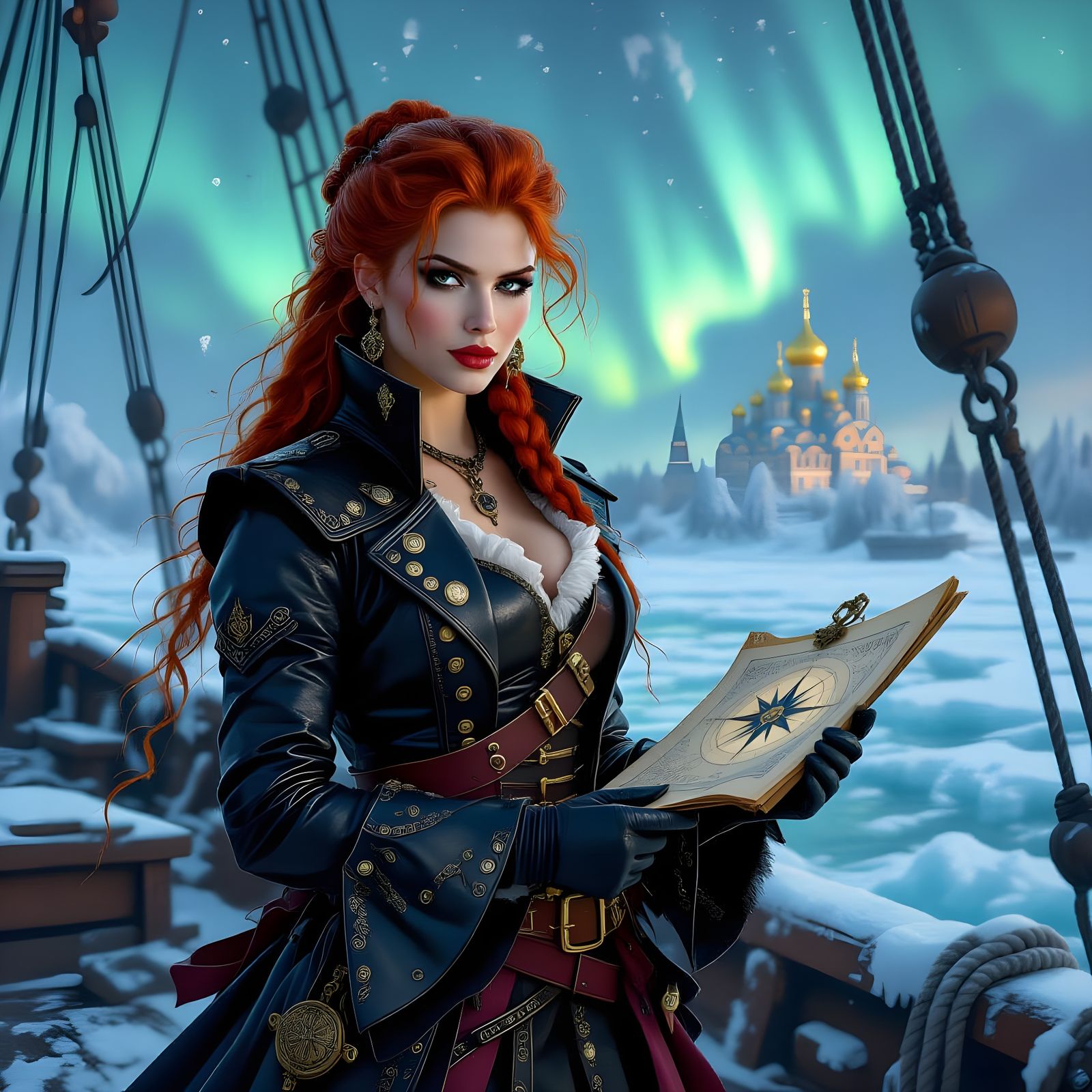 Pirate Queen in Arctic Sea, Dutch Golden Age Painting