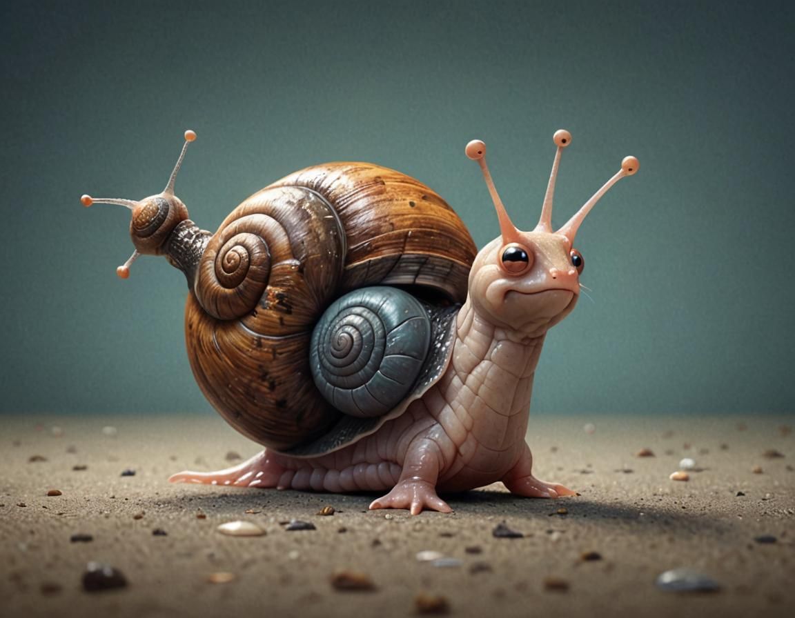 Surreal Snail-Rodent Creature in Pixar Style