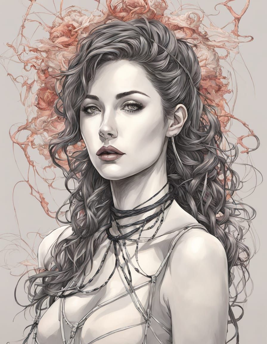 Tolkienesque Woman in Iris Compiet Style