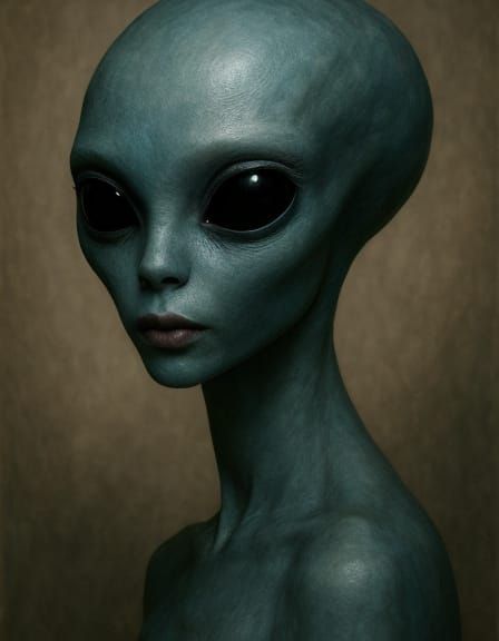 Surreal Photorealistic Portrait of a Female Alien