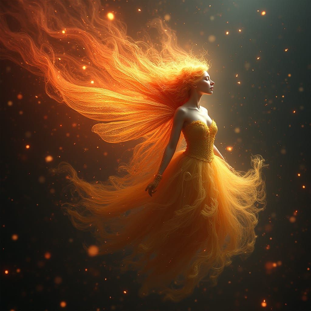 hyper realistic extreme detail s pectral profile of a fairy, their silent scream echoing through the void as they drift ...