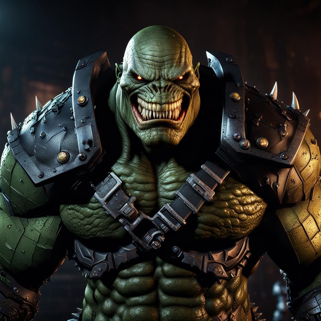 Killer Croc as Chaos Space Marine in 3D
