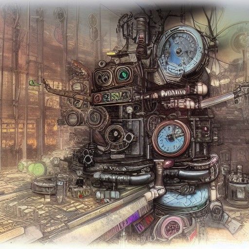 Steampunk Secret Money Machine Concept Art