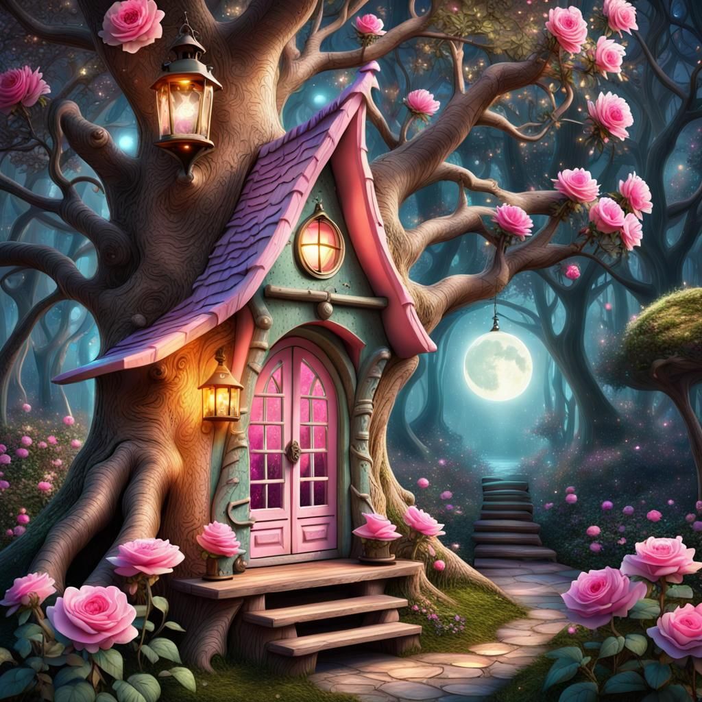 Enchanted Elf House in Fairy Tale Forest