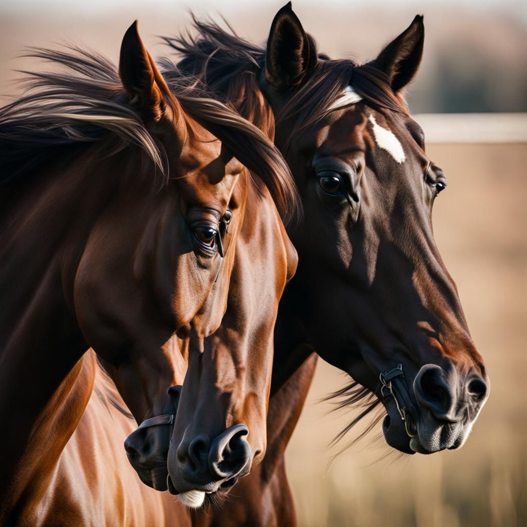 Racehorses in Close Head-to-Head Race