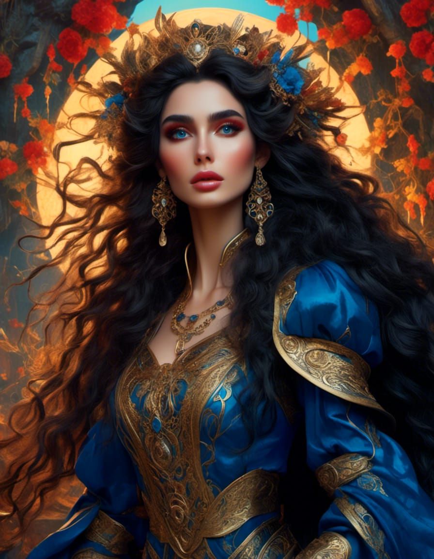 Fantasy Woman in Oil Painting Style