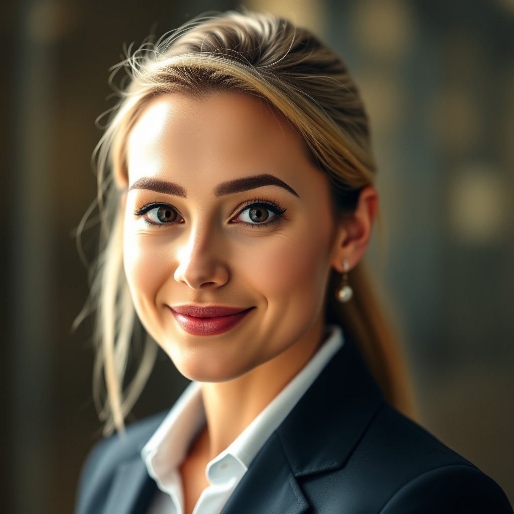 Serene Business Professional Portrait with Bokeh