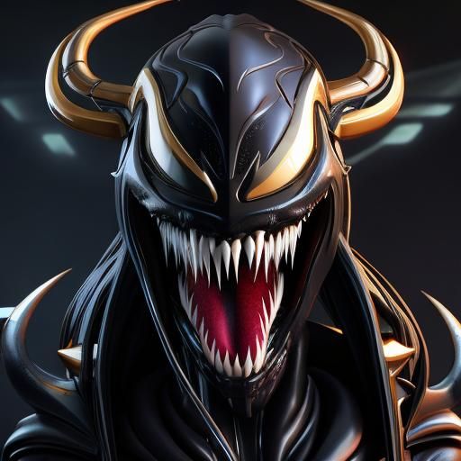 Female Venom Character in Striking Portrait