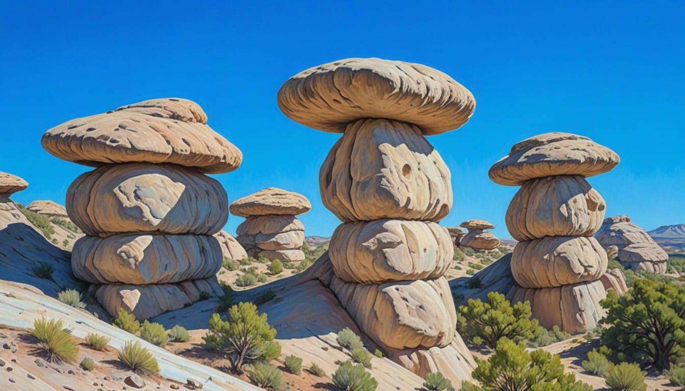 Vintage Oil Painting in a Simplified Style