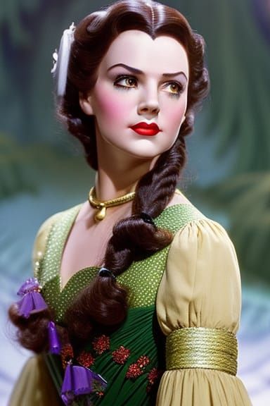Dorothy in Emerald City: Hyperdetailed Art Nouveau Portrait