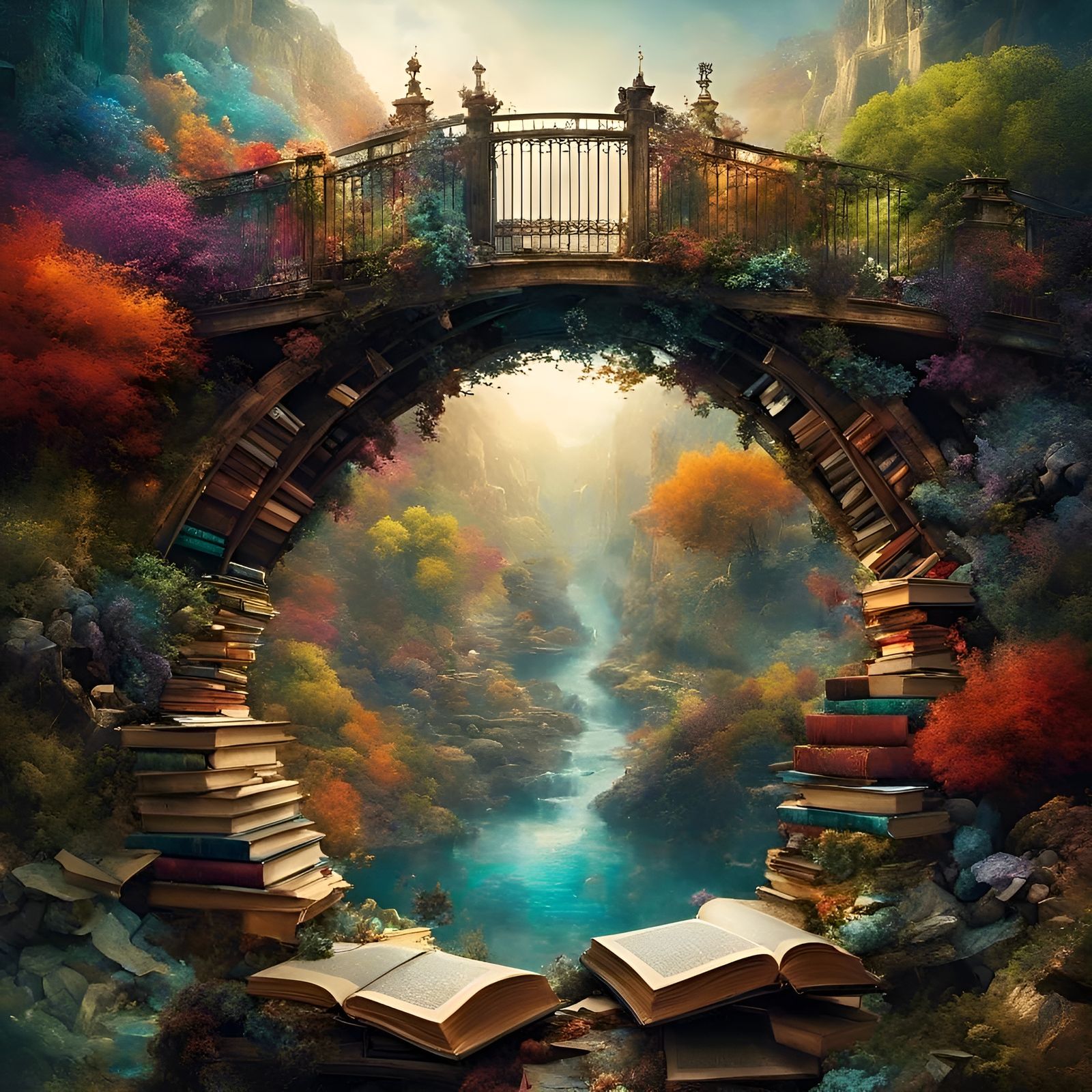 Fantasy Book Bridge to Another World