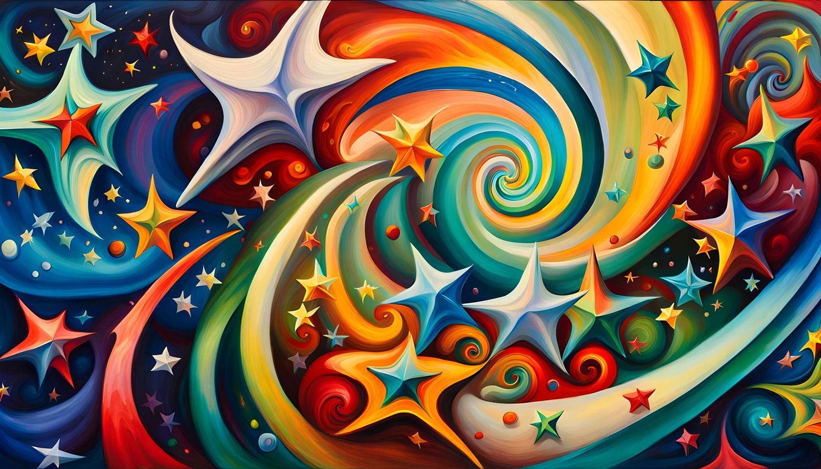 Surreal Star Cluster Formation as Impasto Painting