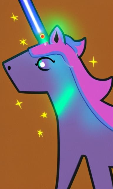 Unicorn Wielding a Lightsaber Horn