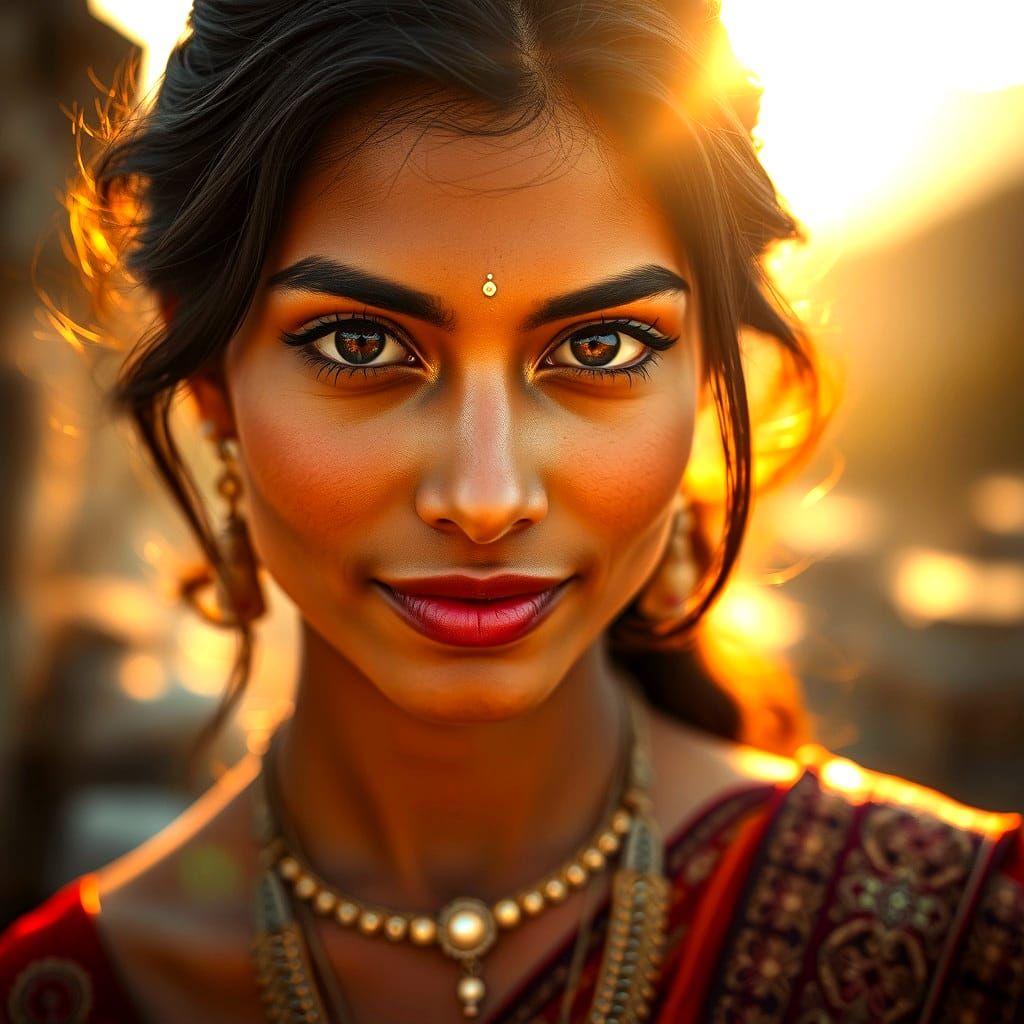 Serene Ancient Indian Goddess with Soft, Lovely Eyes