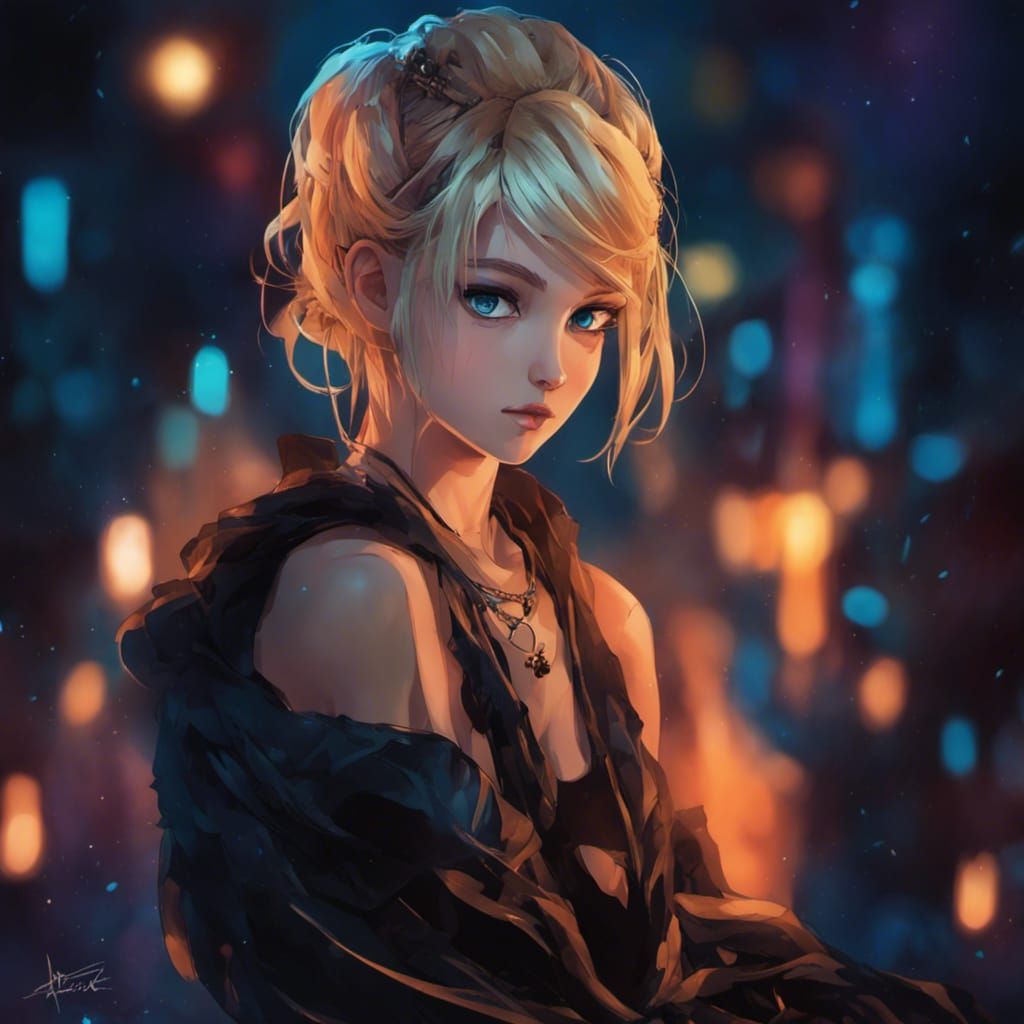 Teen Girl Portrait in Anime Manga Style