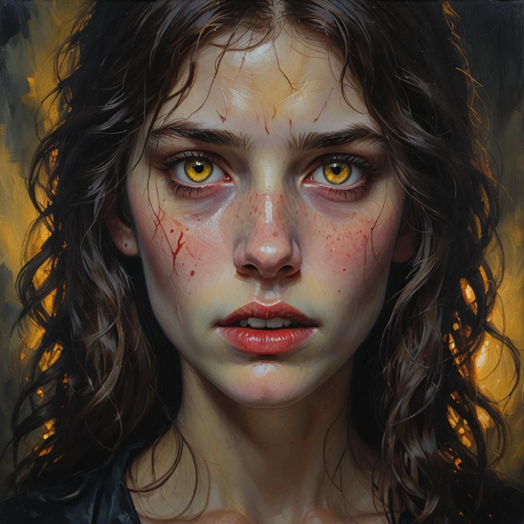 Vampire Portrait in Oil Painting Style