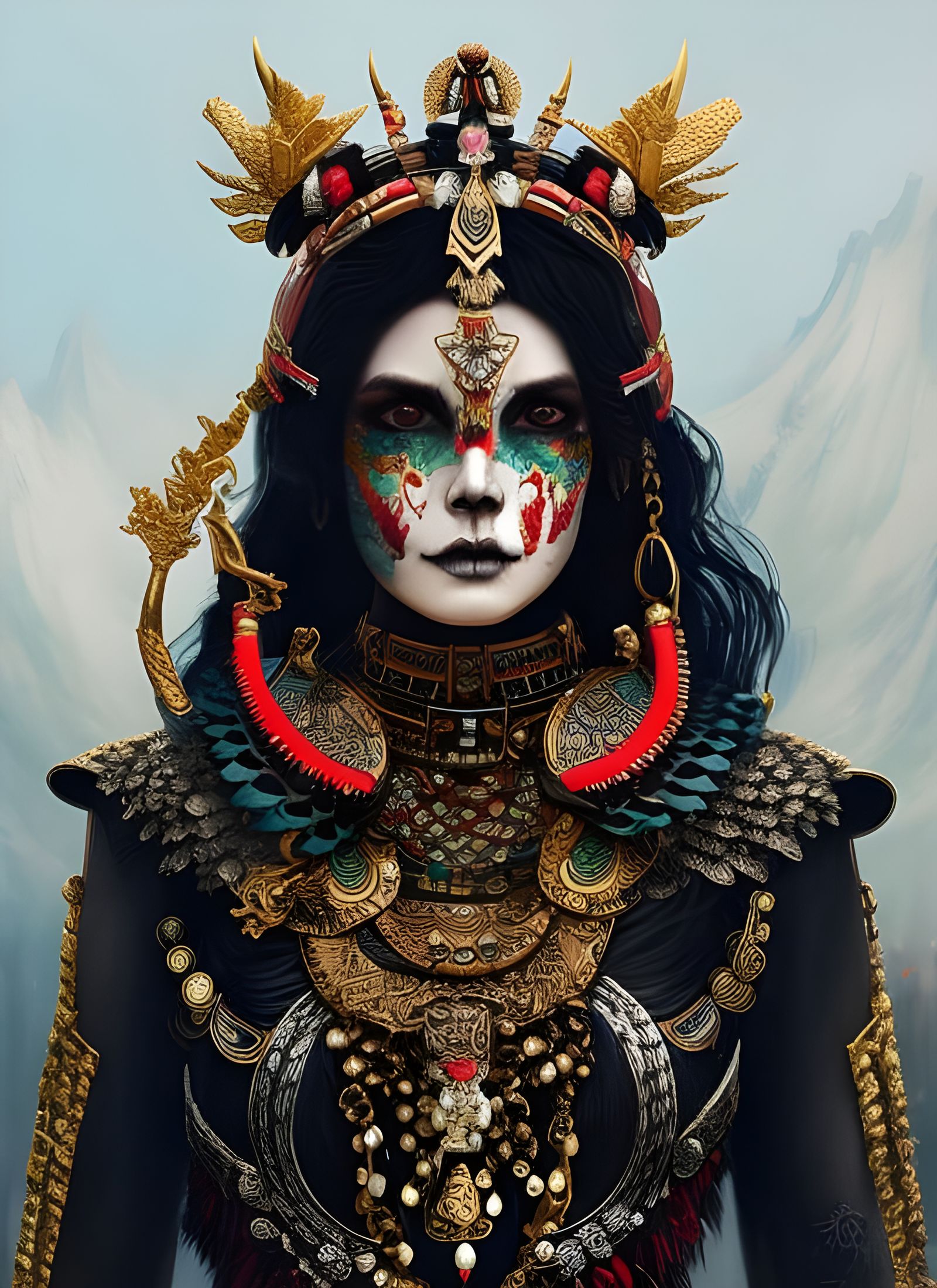 Majestic War Goddess in Japanese Style