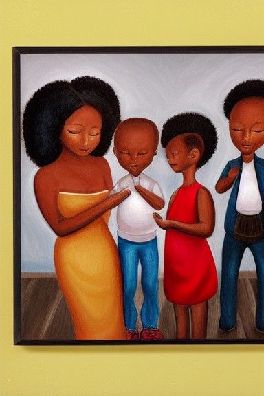 Black Family Praying: A Classic Painting