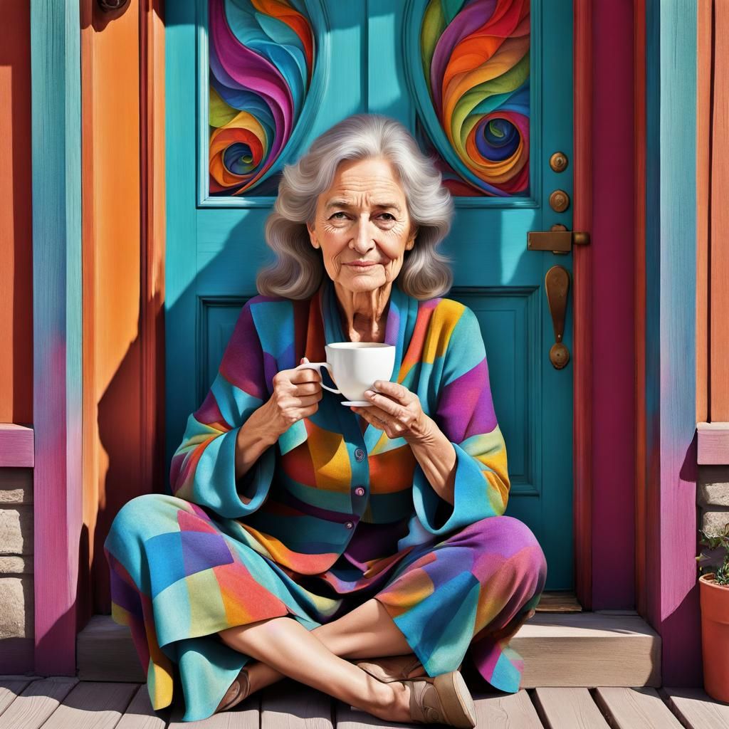 Grinny Granny likes to dunk biscuits in her tea, fall asleep in the afternoon sun, and play her banjo.