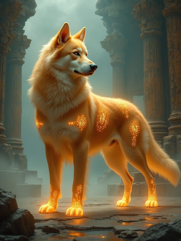 Canine God Reigns in Ancient Temple