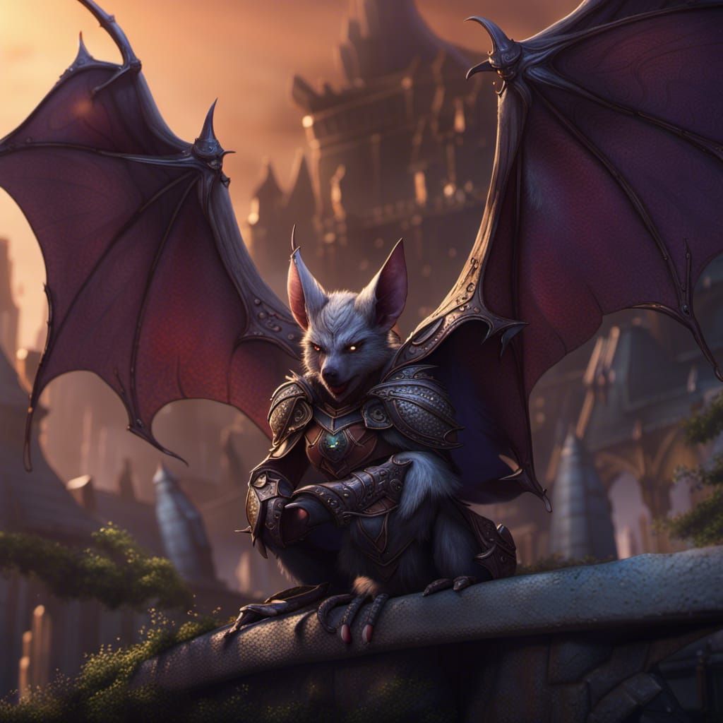 Detailed Bat Anthro Concept Art in Deep Color