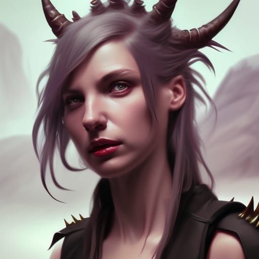 Hyperrealistic Demon Character Portrait in Dark Fantasy Styl...