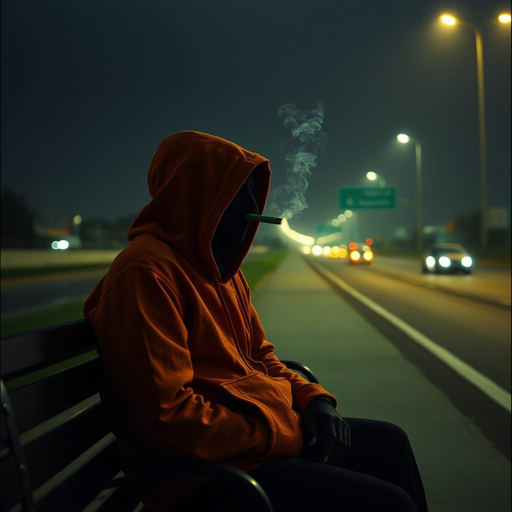 Dark Shadow on Freeway in Cinematic Style