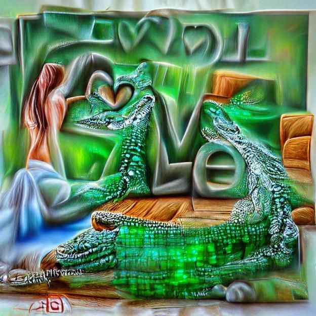 Emerald Crocodile: Acrylic Art in 8k HDR