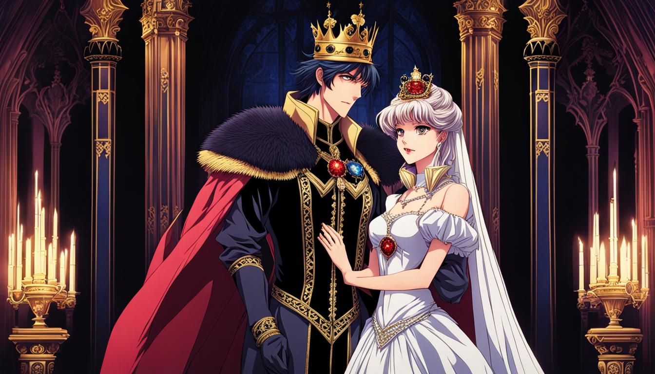 Gothic Romance: King and Queen in 80s Anime Style