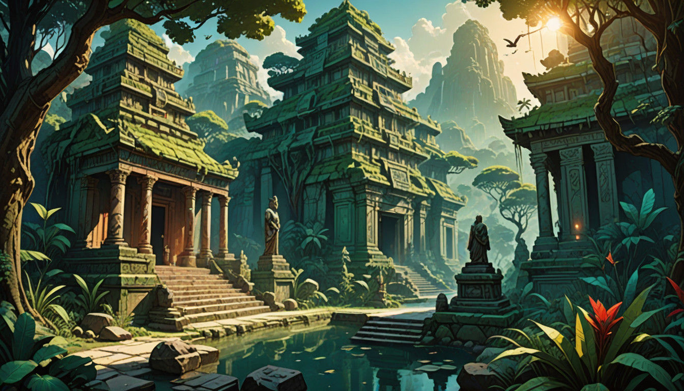 Ancient Gods in Emerald Jungle: A Cinematic Comic Book Maste...