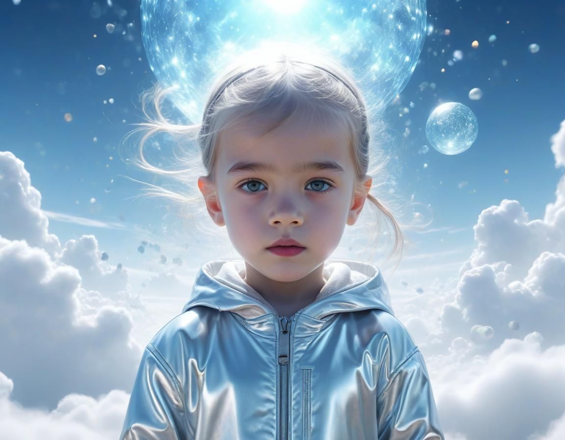 Ethereal Child's Sky: Abstract Surreal Art