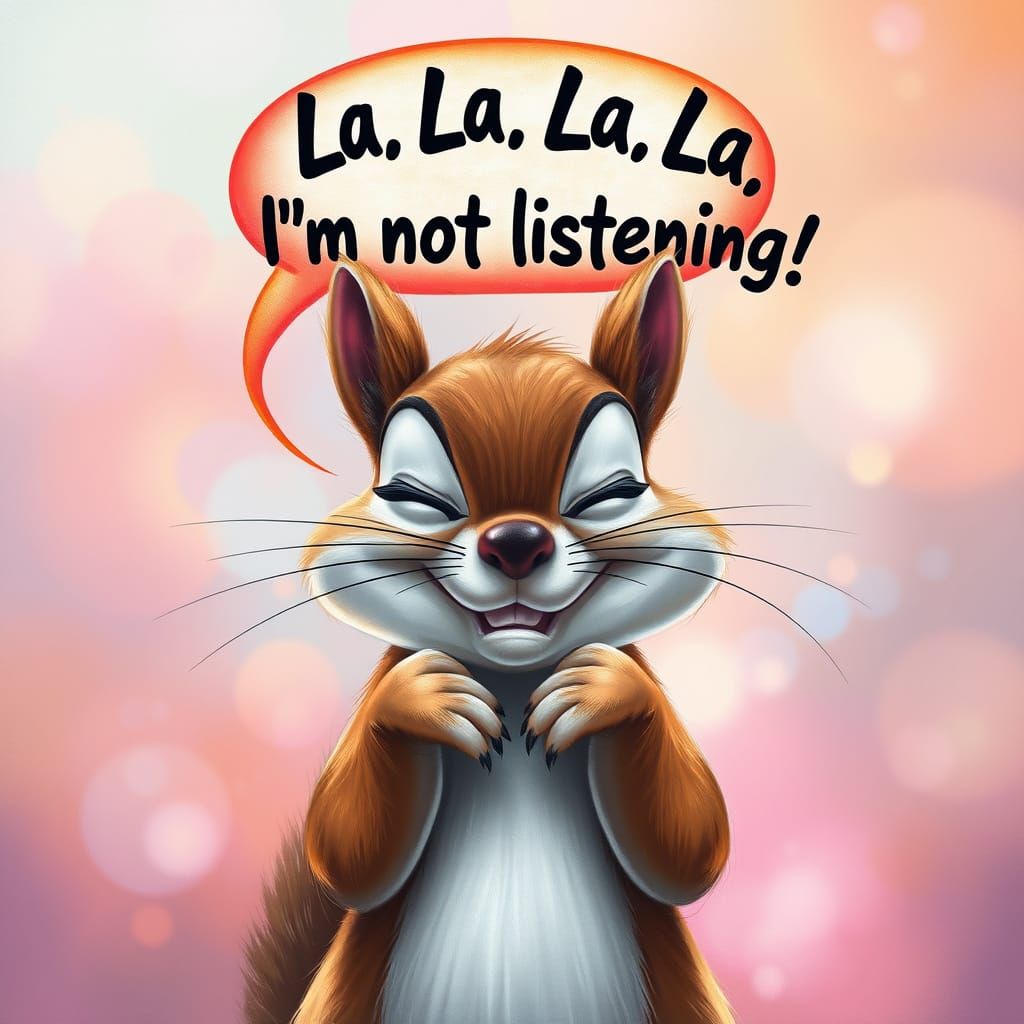 Whimsical Disney-Style Squirrel Portrait in Airbrushed Chalk