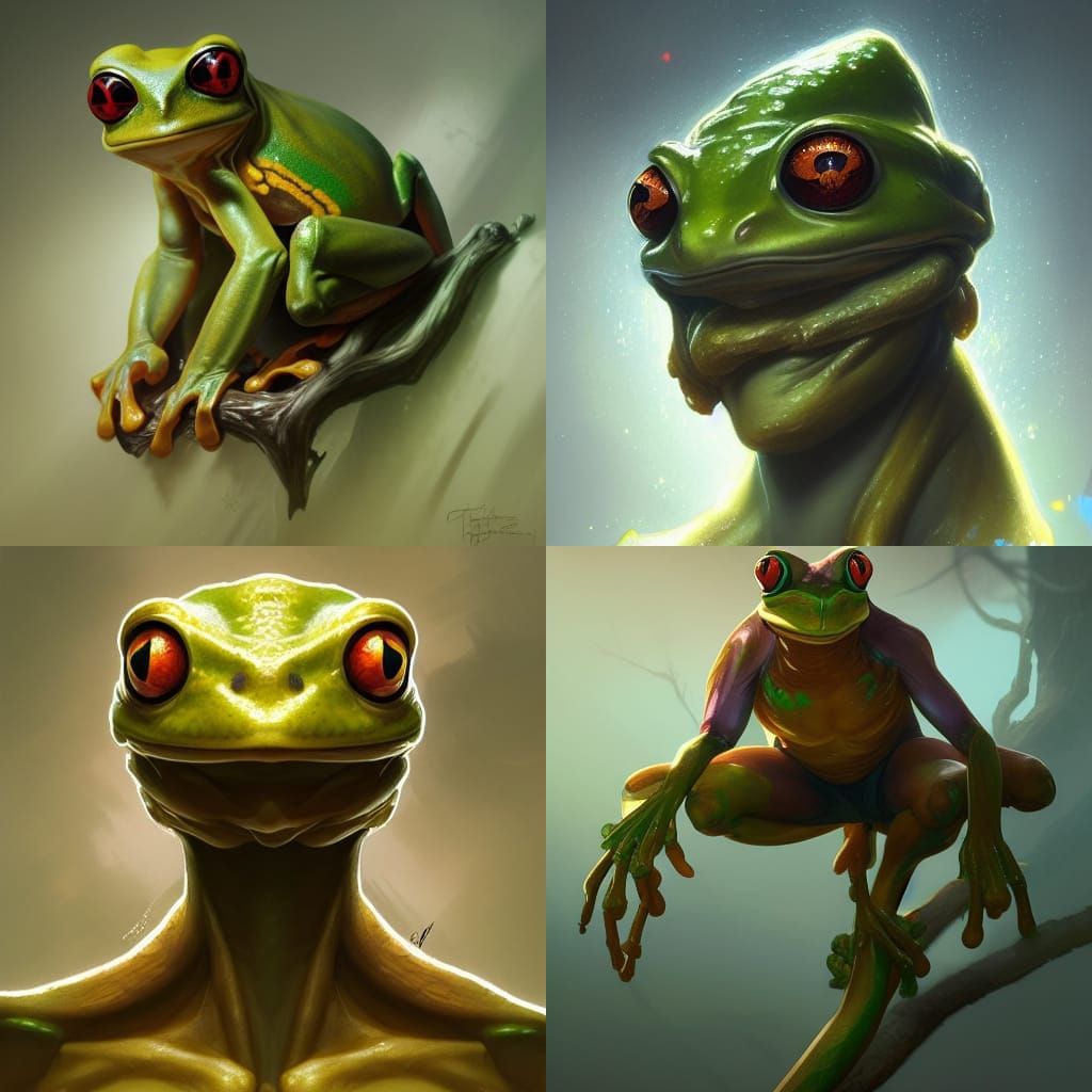 Golden-Eyed Tree Frog Mutant Boy in League of Legends Style