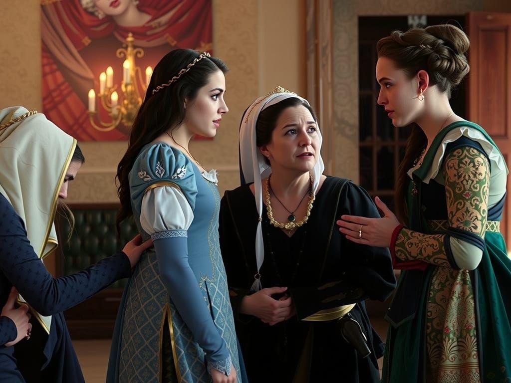 Fantastical Juliet Capulet and Mother in Deep, Detailed Matt...