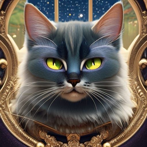 Hyperrealistic 3D Portrait of a Fluffy Ragdoll Cat