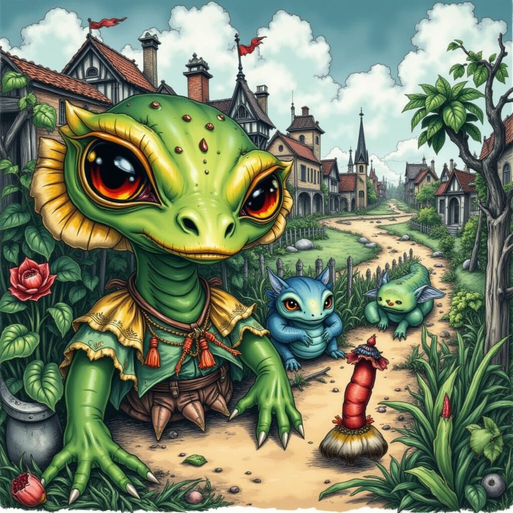 Giant Floral Snake in Bloom