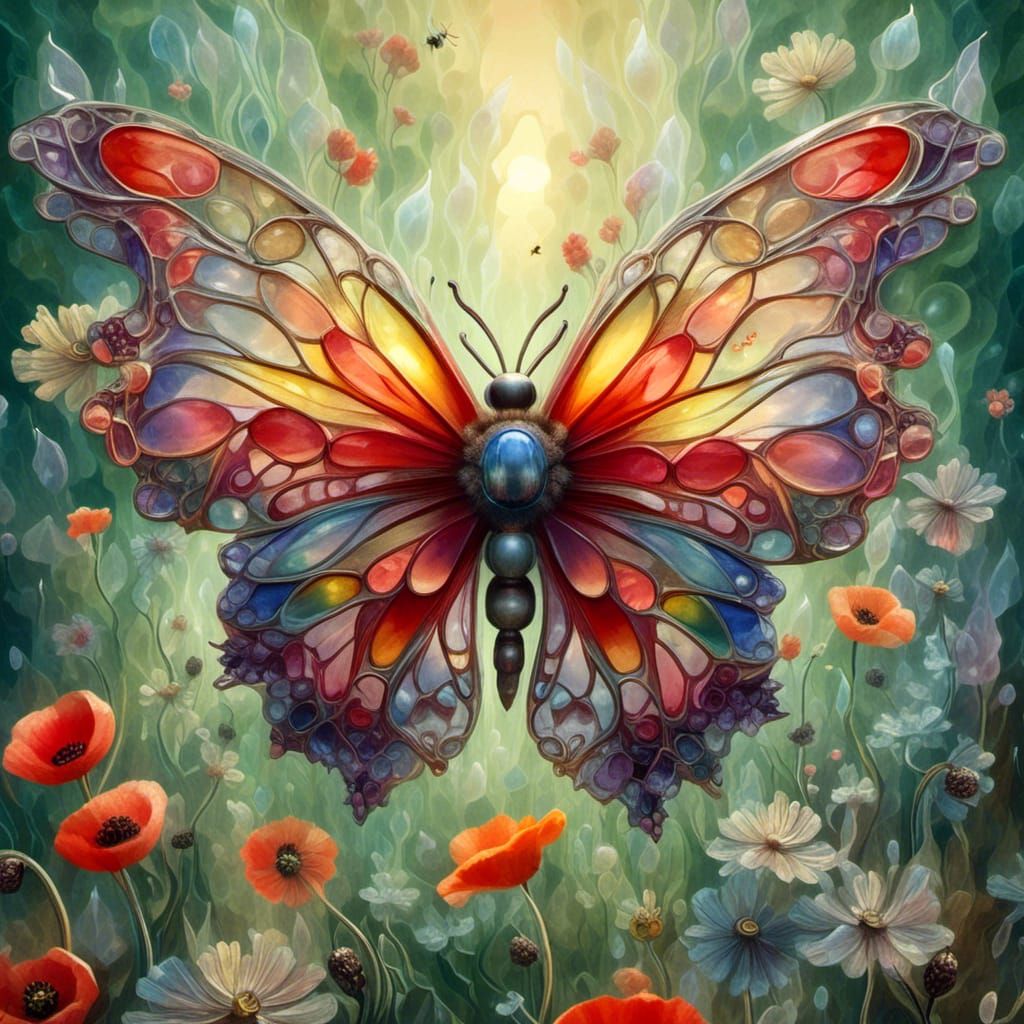 A colourful butterfly with intricate details.