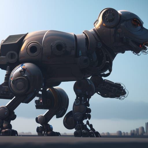 Futuristic Robot Dog with Intricate Mech Details