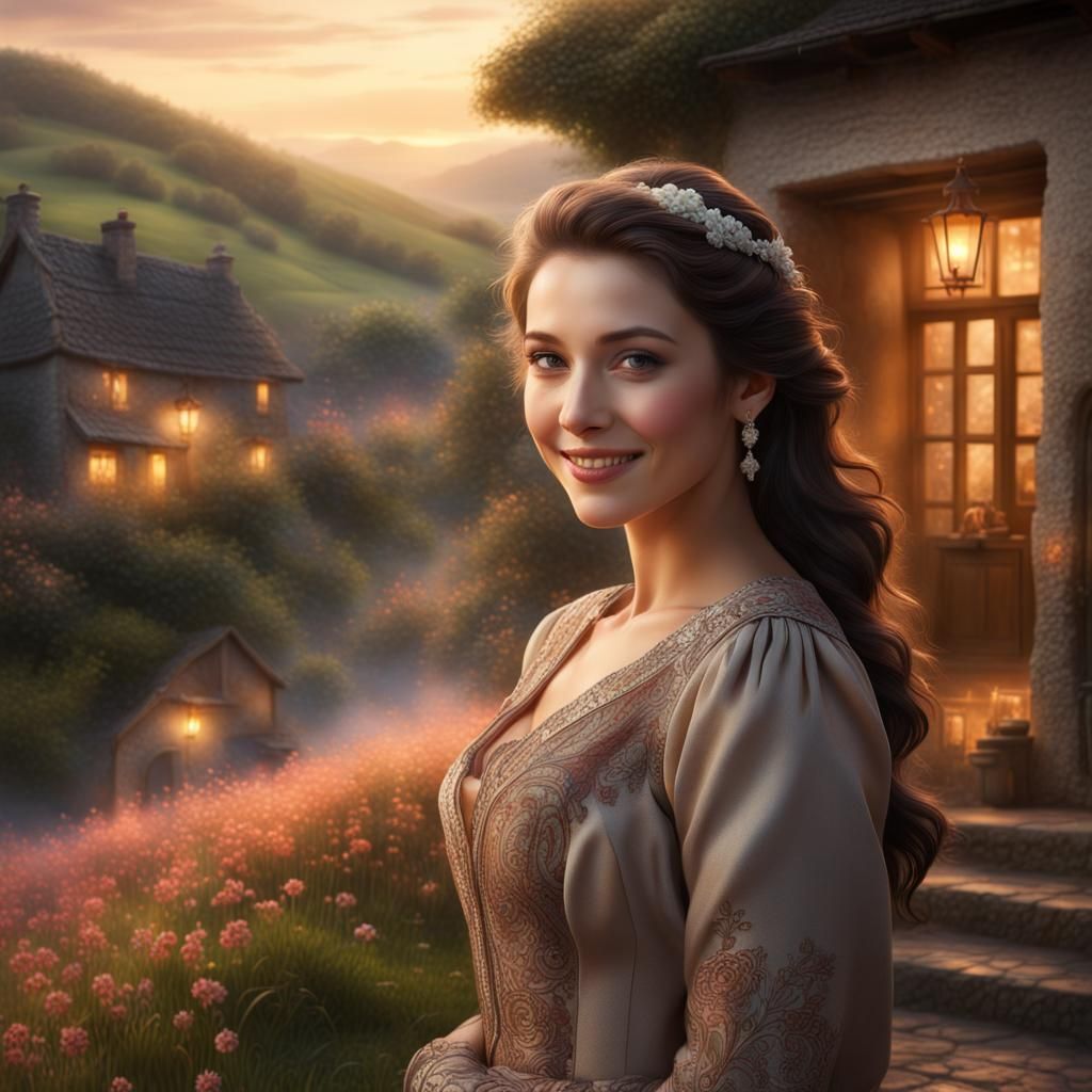 Village Beauty: A Detailed Digital Matte Painting