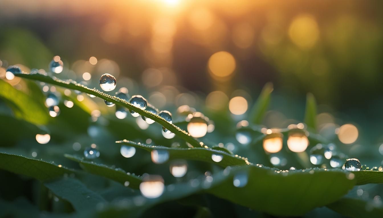 Dew Drops at Sunset: Professional Garden Photography