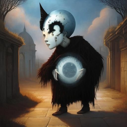 Dark Impasto Painting of Tormented Souls