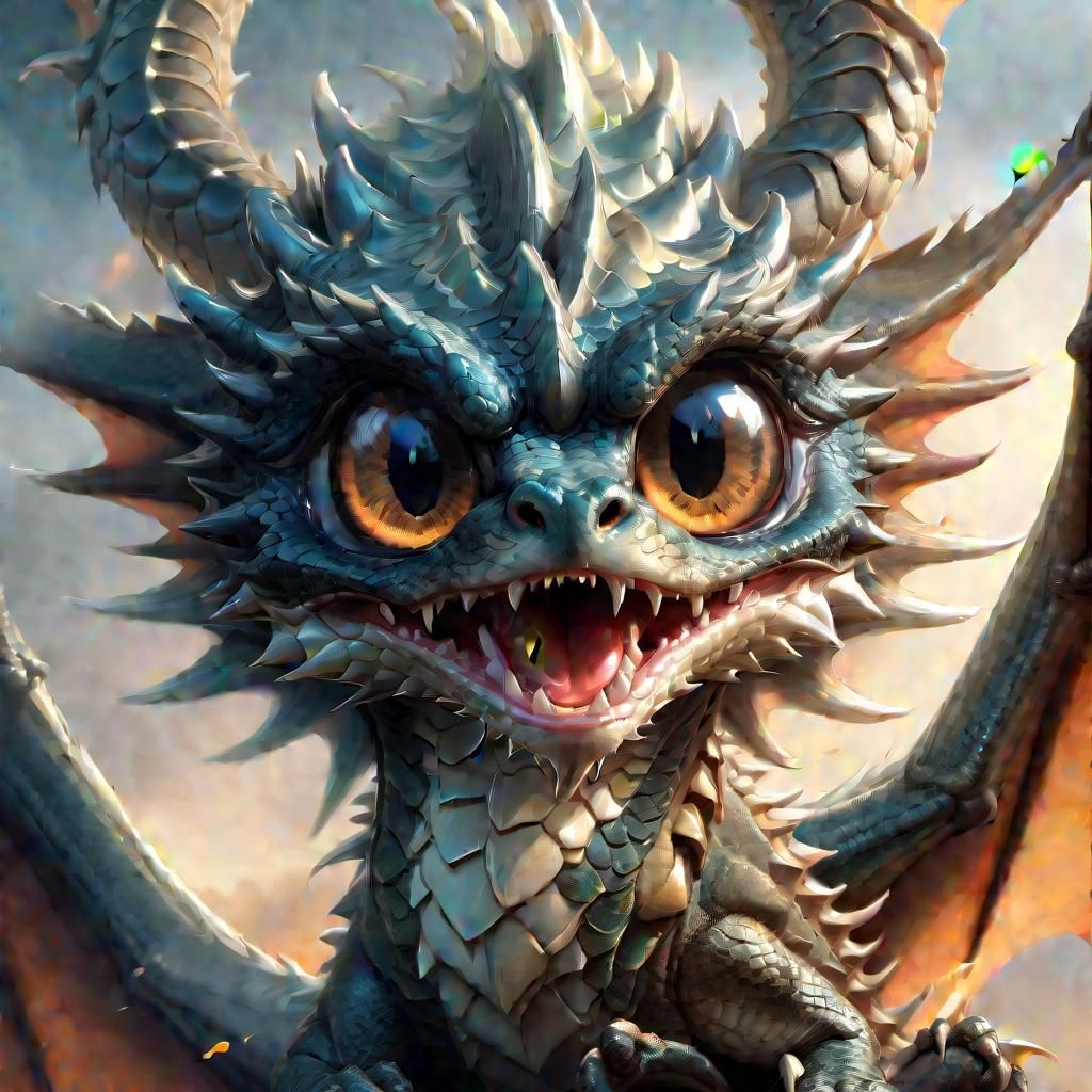 Anime Dragon Portrait with Hyper-Detailed Eyes
