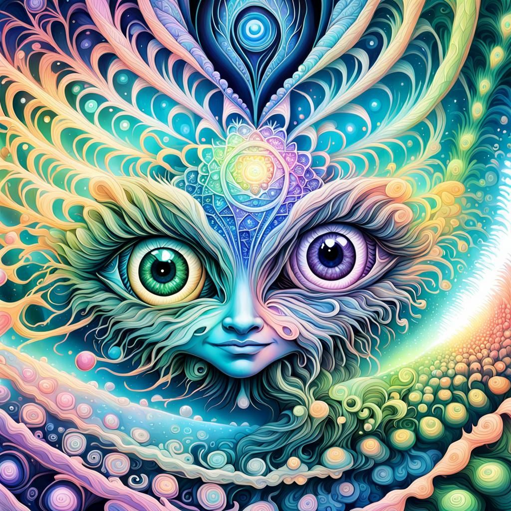 Intricate Macro Photograph of Baby Alien Eyes