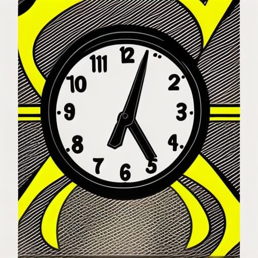 Pop Art Clock in Comic Style