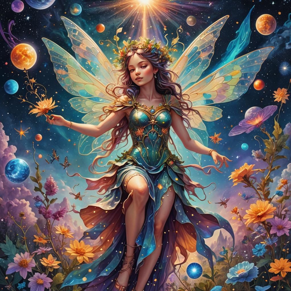 Cosmic Fairy in Holographic Astral Sky