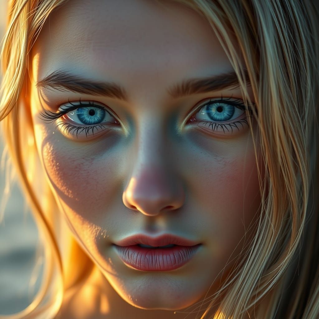 Serene Angelic Beauty in Hyper-Realistic Detail