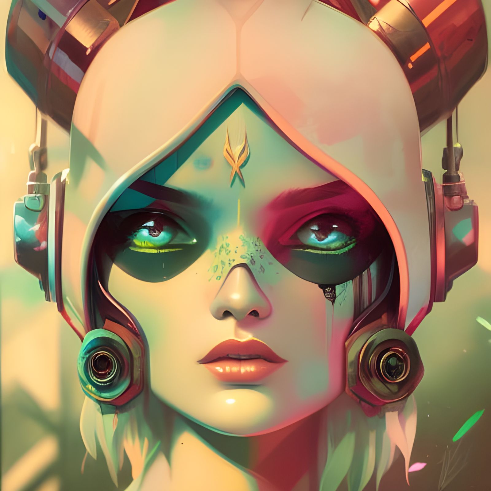 Chibi Pikachu Portrait in Cyberpunk Pop Art Style