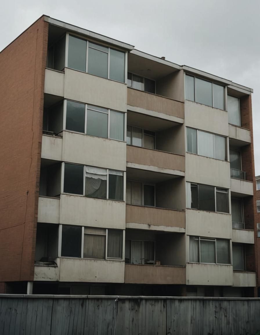 Minimalist Suburban Apartment Block in Documentary Style