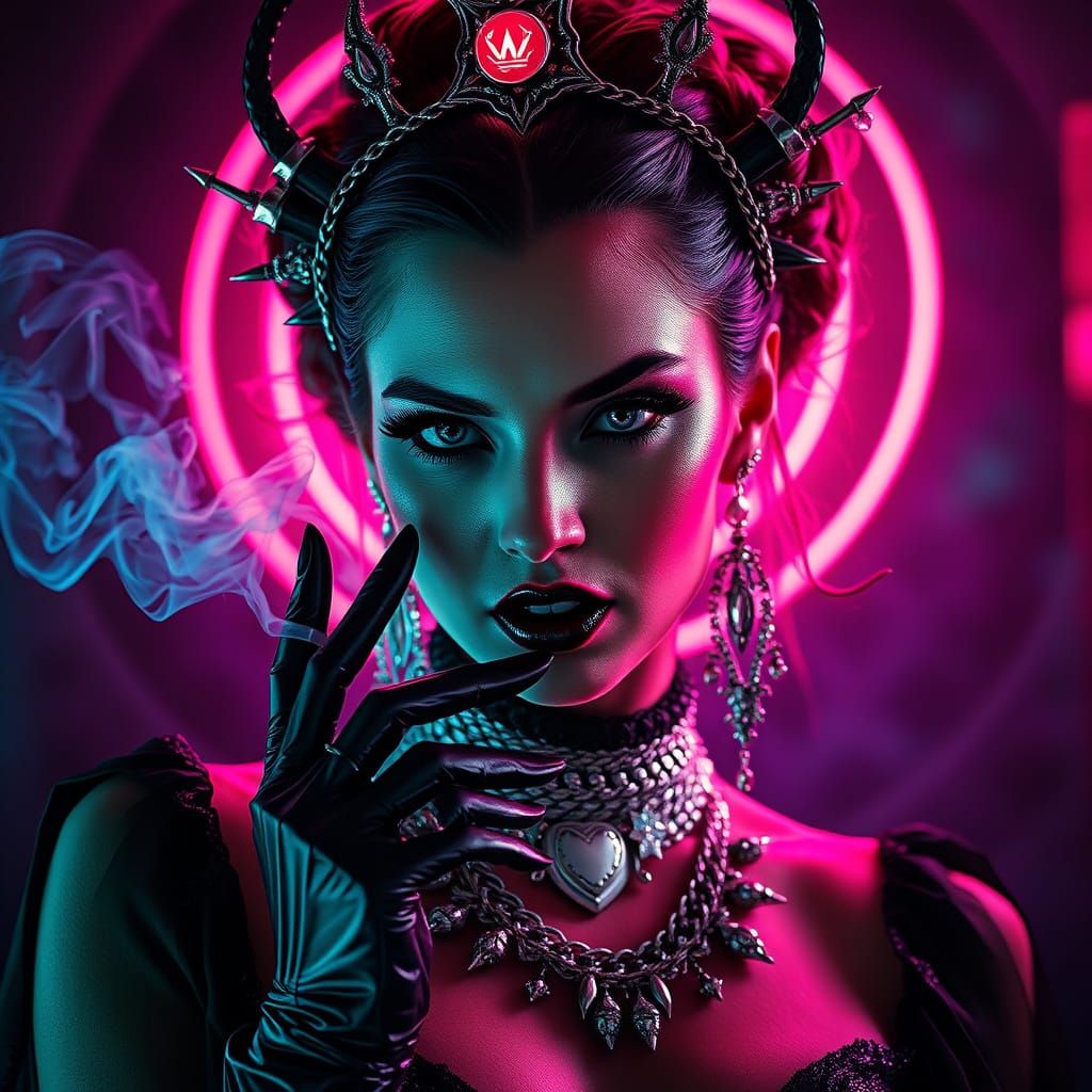 Mystical Queen of the Underworld in Dark Fantasy Style