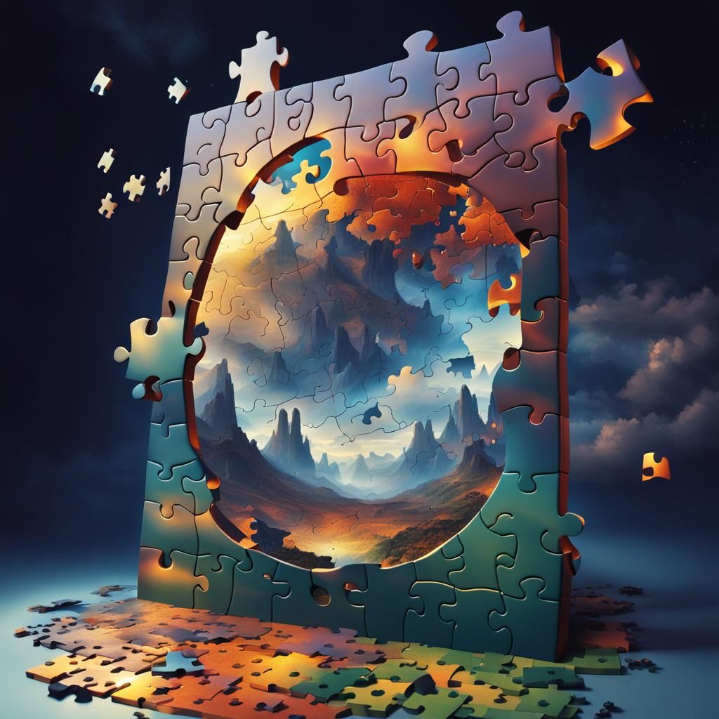 Surreal Puzzle Portal to a Metaphysical Land